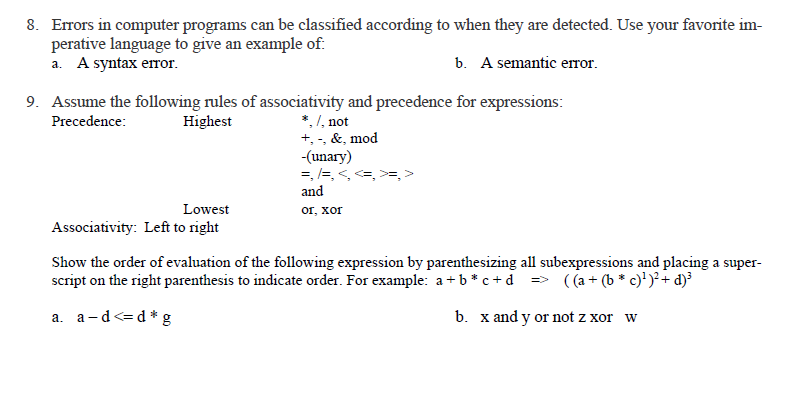 Solved Errors in computer programs can be classified | Chegg.com