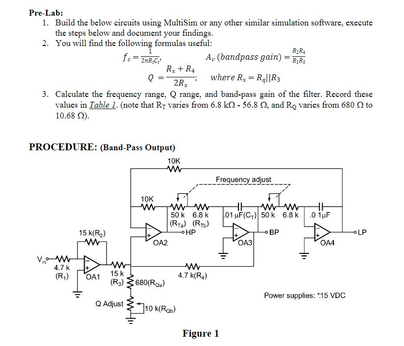 Pre-Lab:Build The Below Circuits Using MultiSim Or | Chegg.com