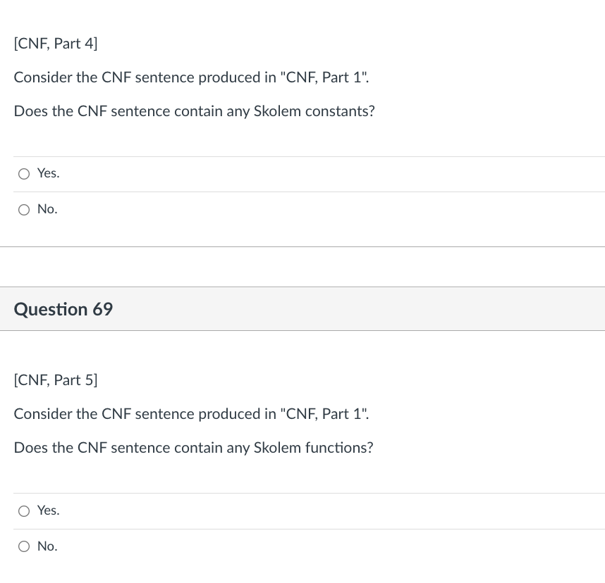 Solved [CNF, Part 1] Convert the following first-order logic | Chegg.com