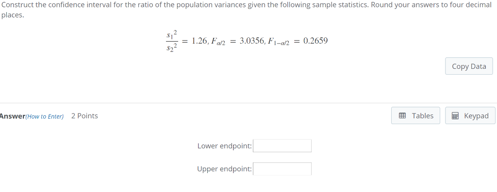 Solved Construct the confidence interval for the ratio of | Chegg.com