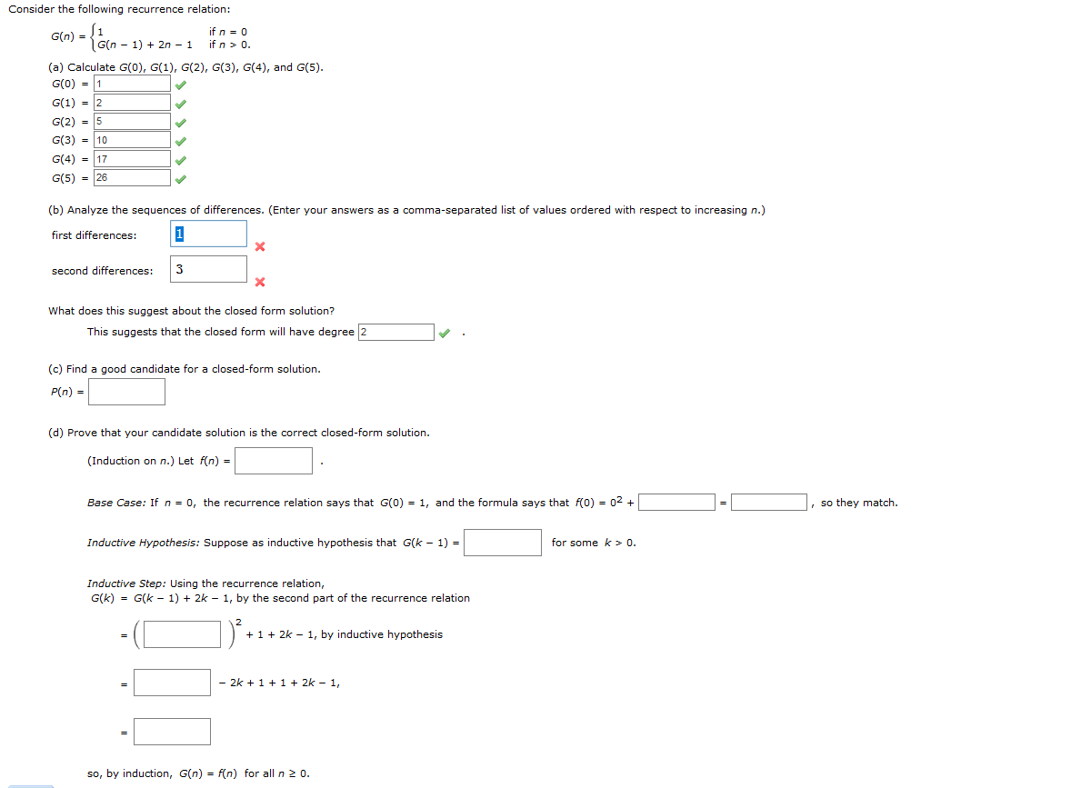 Solved Consider The Following Recurrence Relation If N Chegg Com