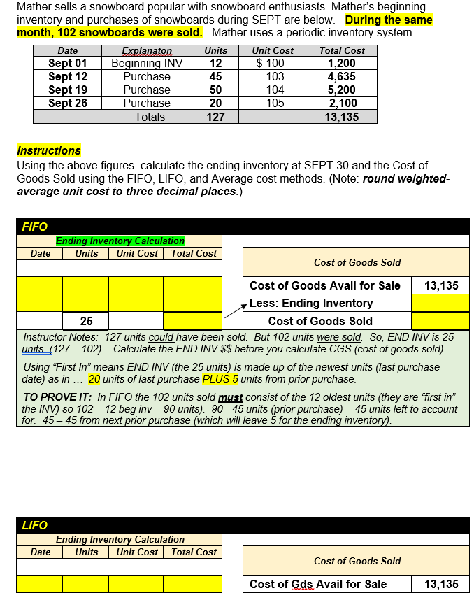 Solved Mather sells a snowboard popular with snowboard