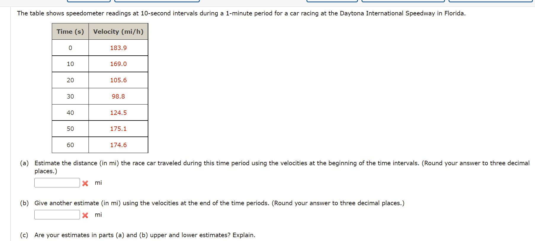 Solved The Table Shows Speedometer Readings At 10-second | Chegg.com