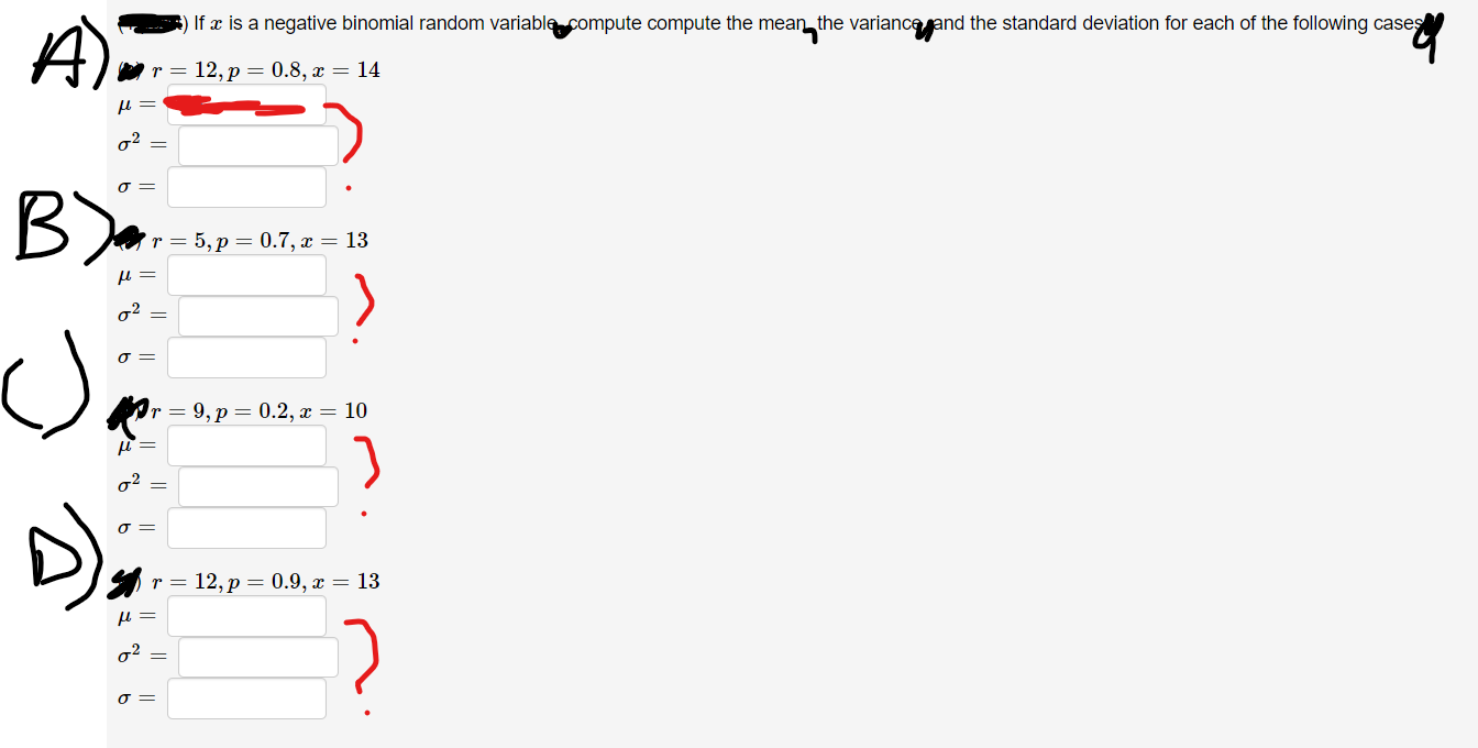 Solved if x is a negative binomial random variable compute chegg