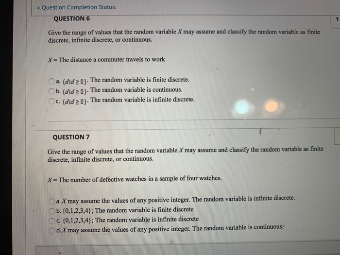 Solved QUESTION 2 1 pe Give the range of values that the | Chegg.com