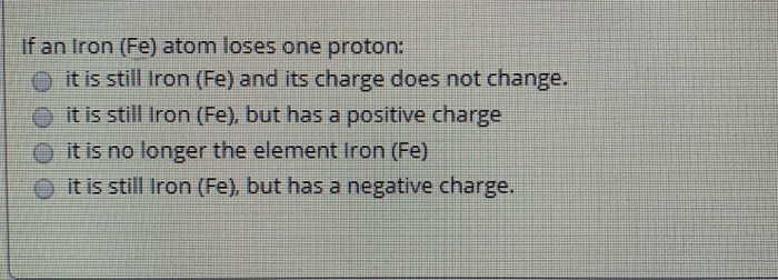 what is the nuclear charge of an iron atom (fe)