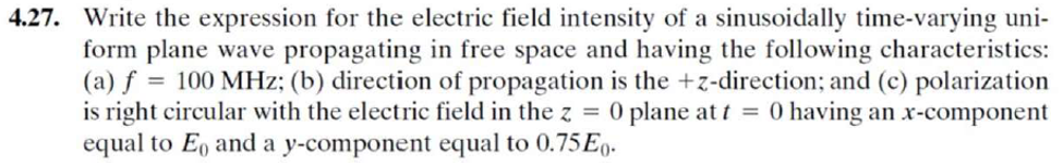 Solved 27. Write the expression for the electric field | Chegg.com