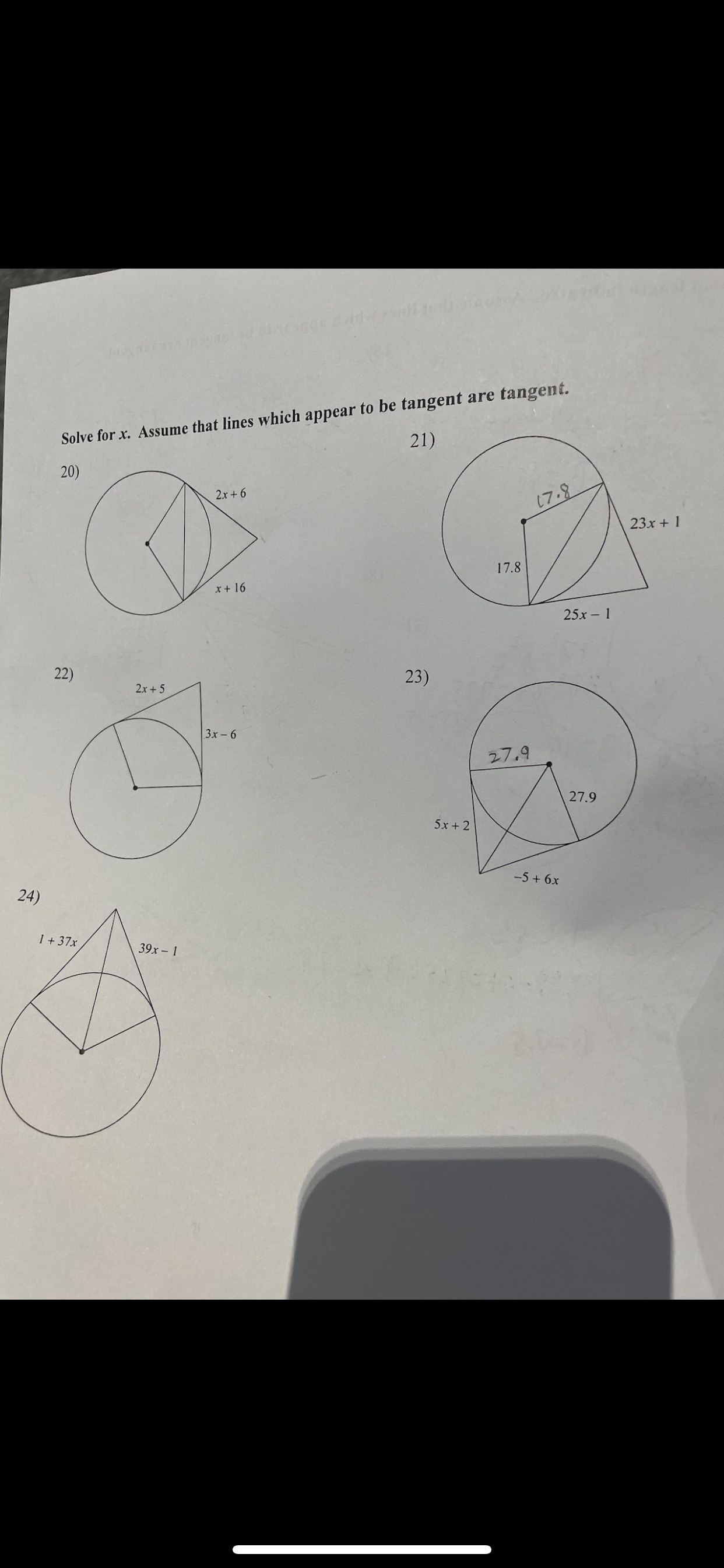 solved-solve-for-x-assume-that-lines-which-appear-chegg