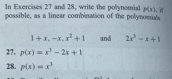 Solved In Exercises 27 and 28, write the polynomial p(x), if | Chegg.com
