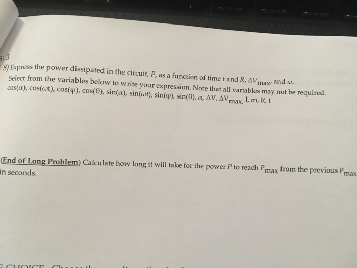 Solved PROBLEM: This problem consists of several parts. You | Chegg.com