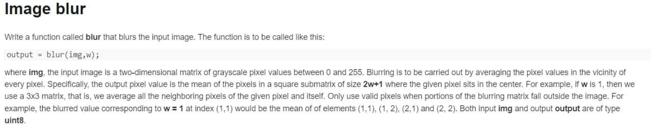 Solved Image Blur Write A Function Called Blur That Blurs | Chegg.com