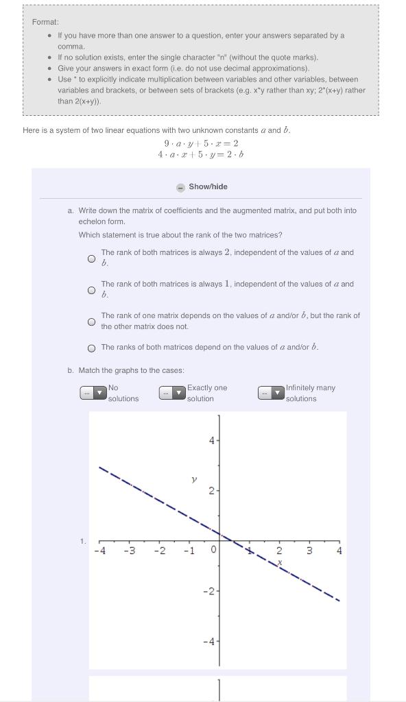 Solved Format: . If you have more than one answer to a | Chegg.com
