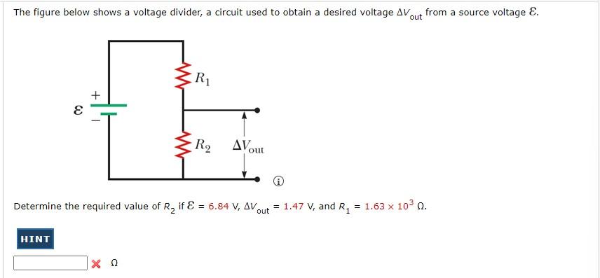 Solved The figure below shows a voltage divider, a circuit | Chegg.com