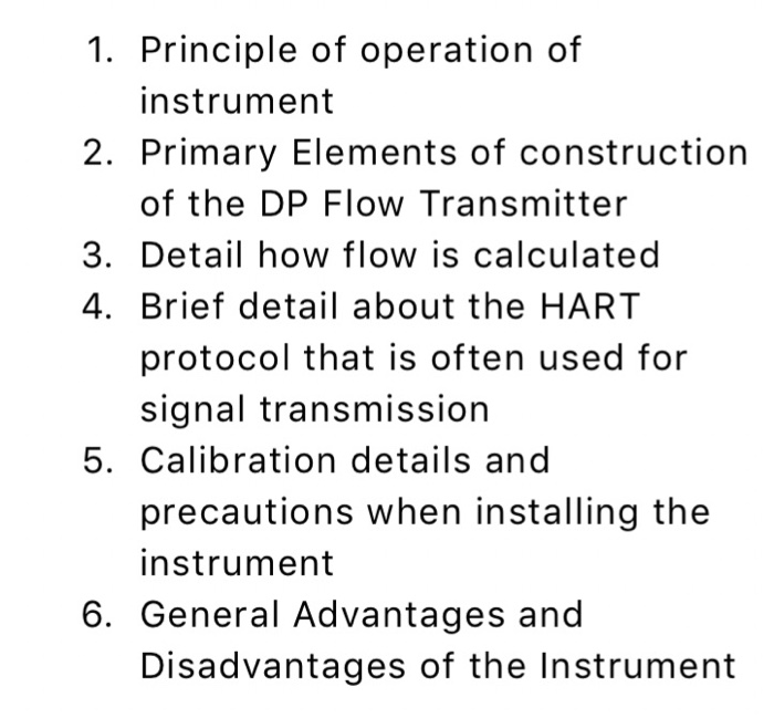 Solved Principle of operation of instrument Primary