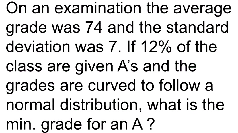Math Grade 74 Solved On an examination the average grade was 74 and the | Chegg.com