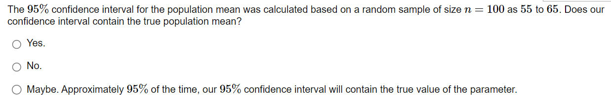 Solved The 95% confidence interval for the population mean | Chegg.com
