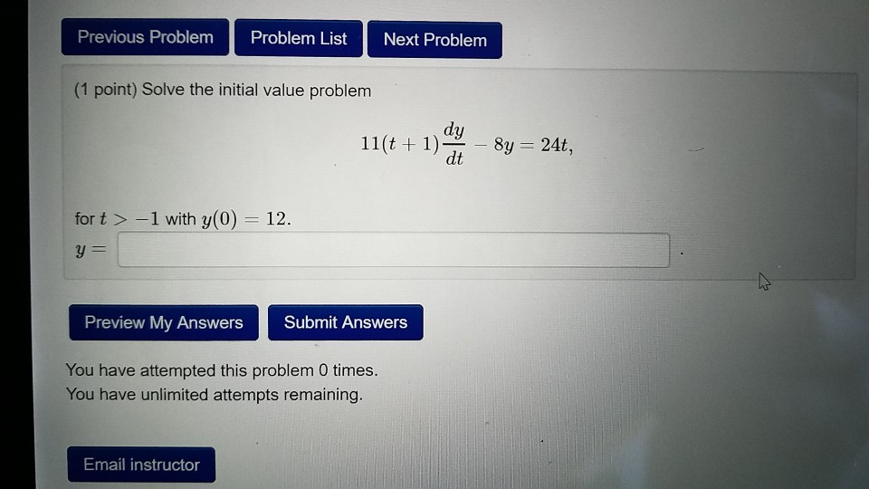 Solved Previous Problem Problem ListNext Problem (1 Point) | Chegg.com