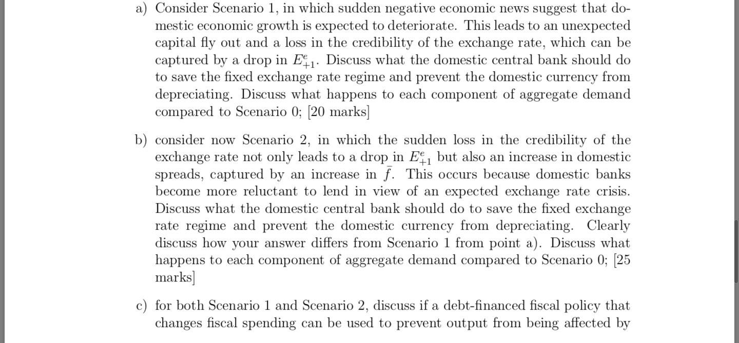 Solved = Consider the IS-LM model in open economy discussed | Chegg.com