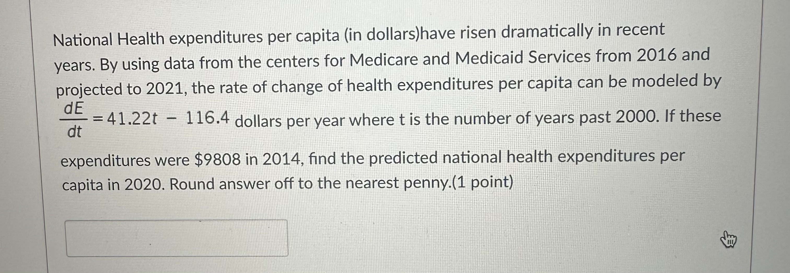 Solved National Health expenditures per capita (in | Chegg.com
