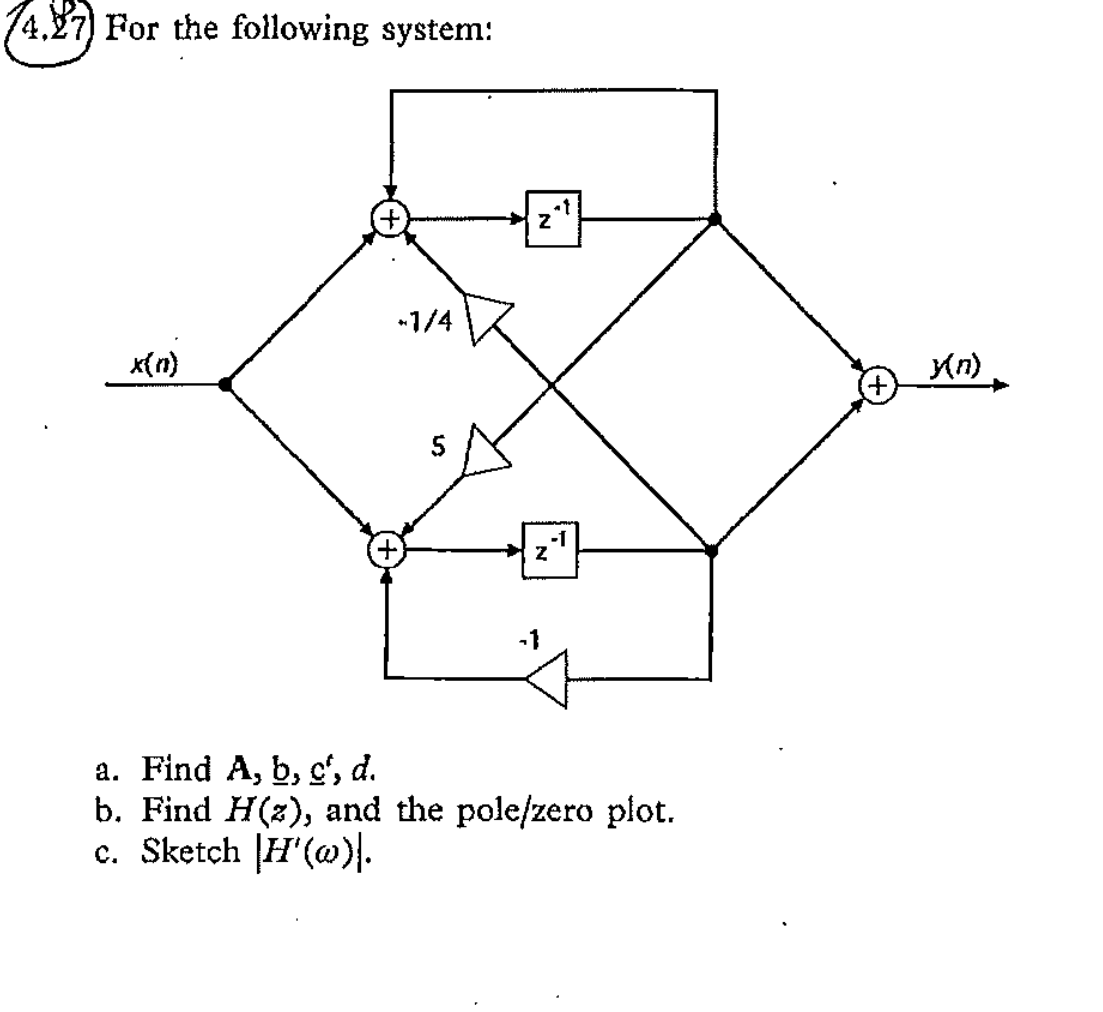 Solved For The Following System 1 4 X{n Z A Find A B