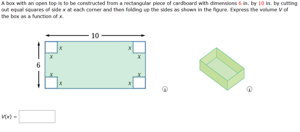 Solved A Box With An Open Top Is To Be Constructed From A 