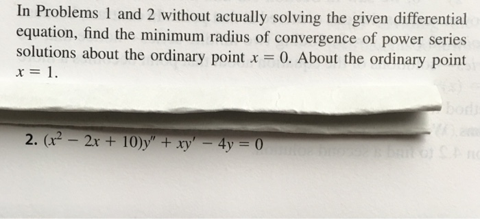 Solved In Problems 1 and 2 without actually solving the | Chegg.com