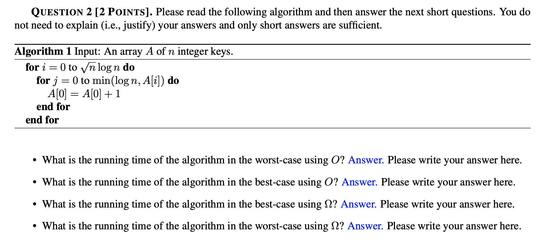 Solved Question 2 [2 Points]. Please read the following | Chegg.com