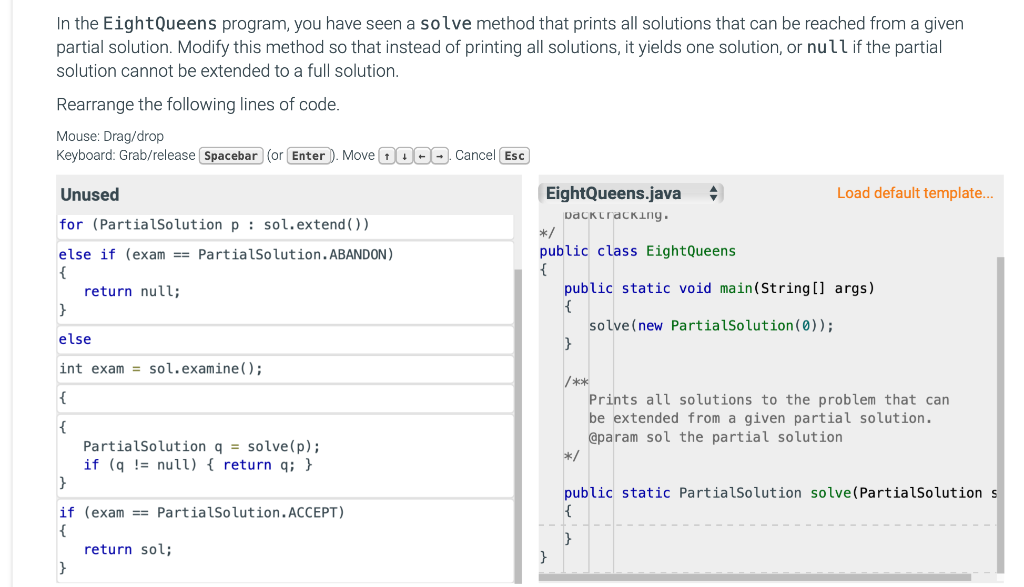 Solved In the EightQueens program, you have seen a solve | Chegg.com