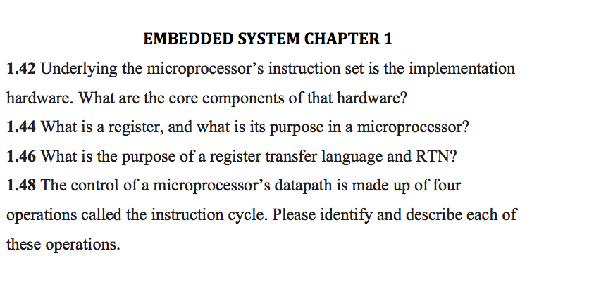 Solved EMBEDDED SYSTEM CHAPTER 1 1.42 Underlying the | Chegg.com