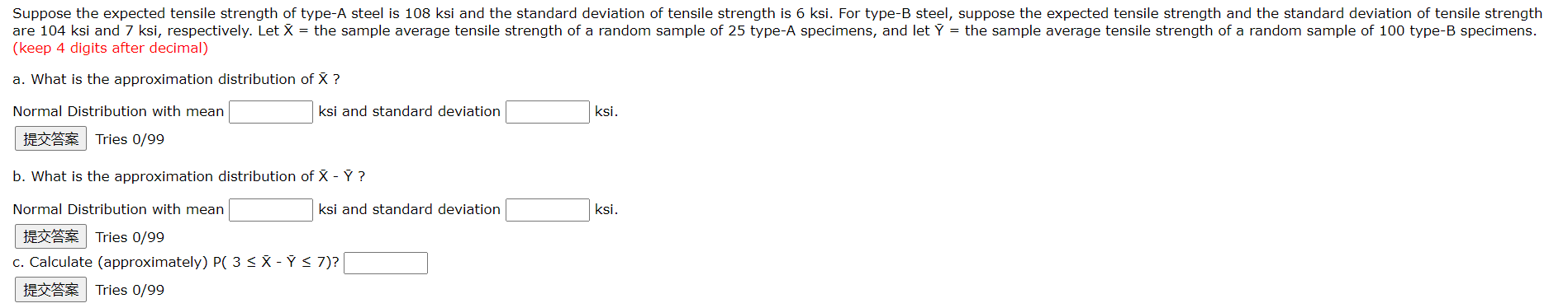 Suppose The Expected Tensile Strength Of Type A Steel Chegg 