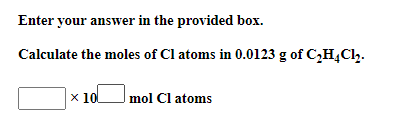 Solved Enter your answer in the provided box. Calculate the | Chegg.com