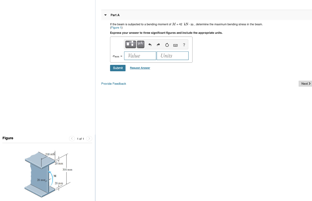 Solved Part A If the beam is subjected to a bending moment | Chegg.com