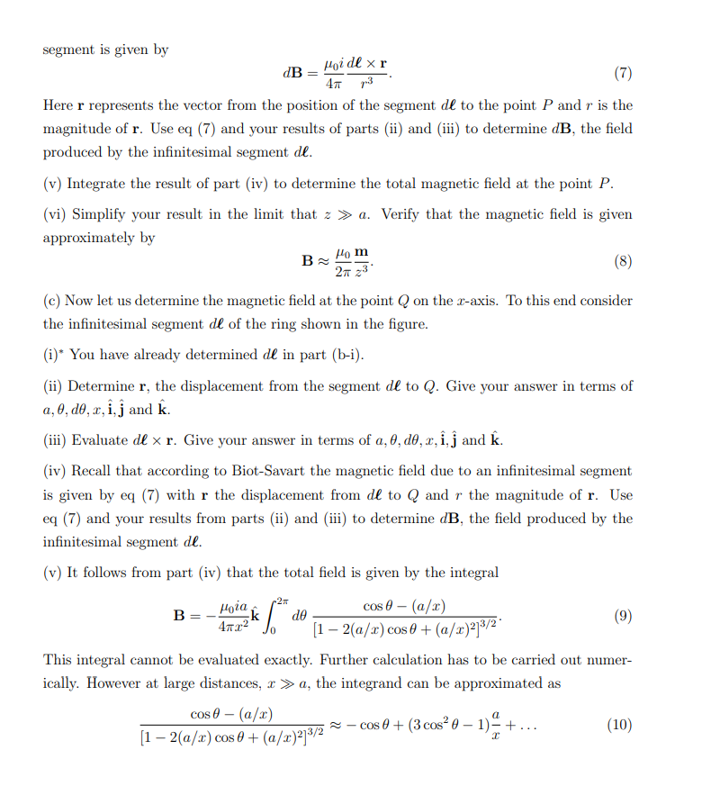 Solved 6. Circular Loop. A Circular Loop Of Wire Of Radius R | Chegg.com