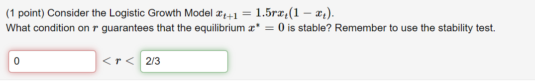 Solved (1 Point) Consider The Logistic Growth Model | Chegg.com