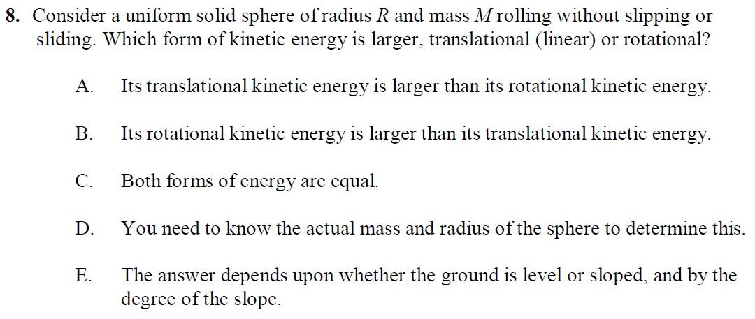 Solved Consider a uniform solid sphere of radius R and mass | Chegg.com