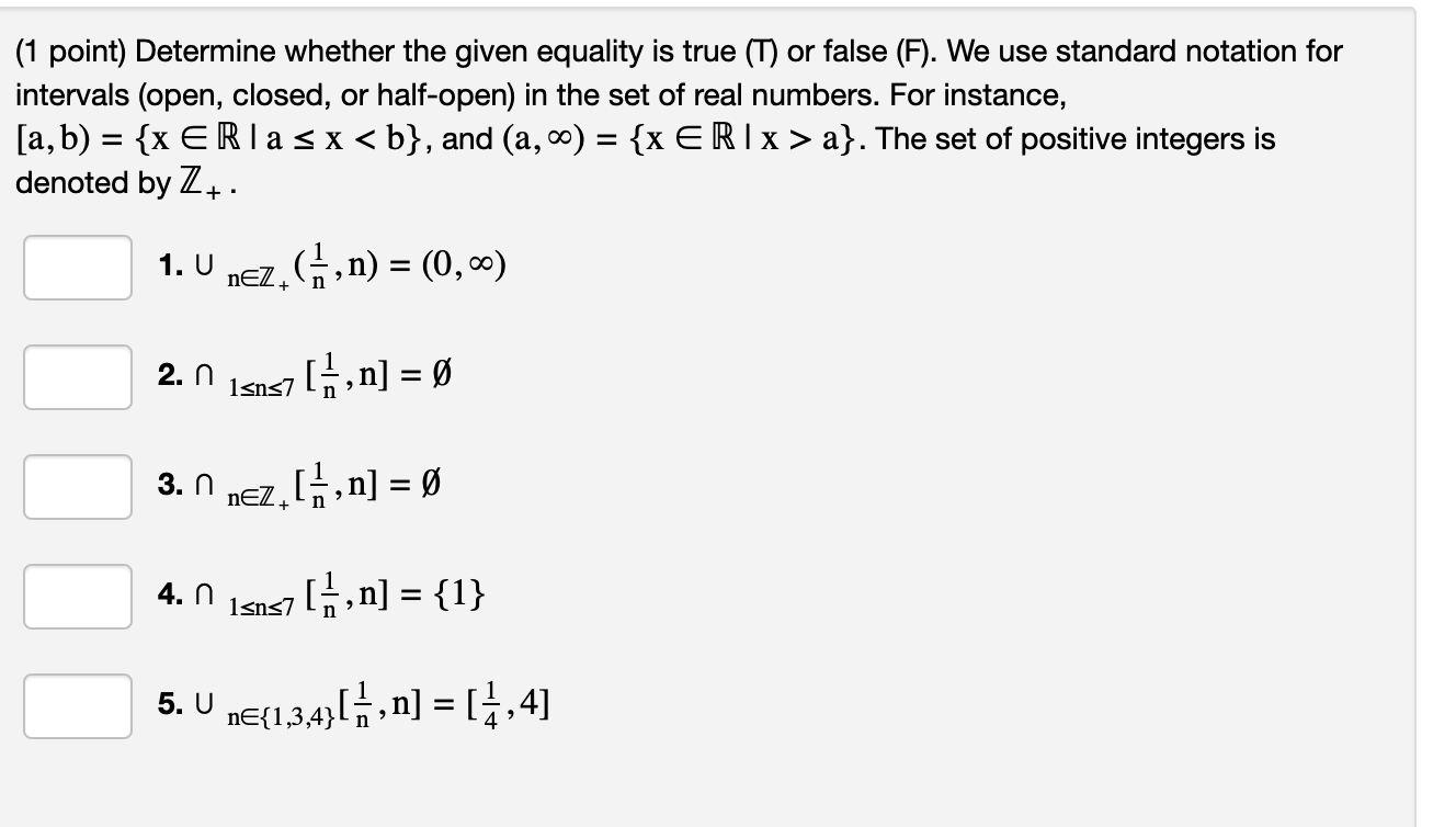 Solved 1 Point Determine Whether The Given Equality Is 8605