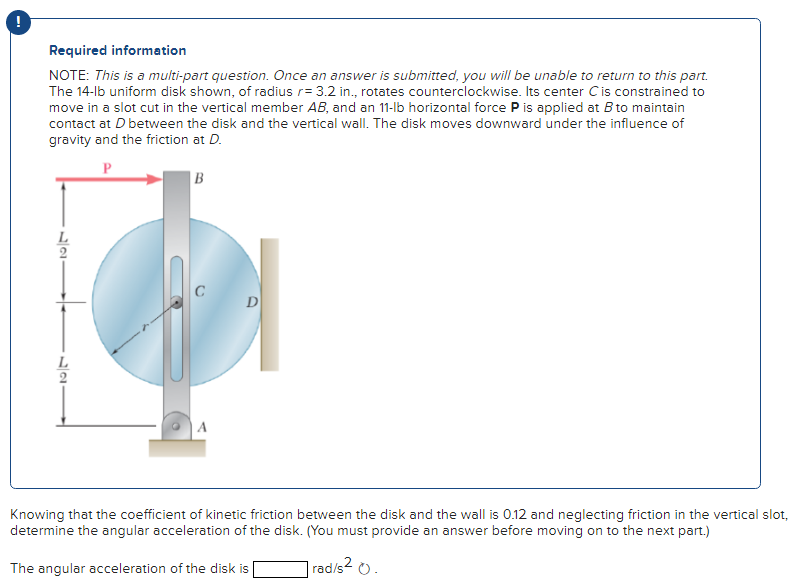 Solved Required information NOTE: This is a multi-part | Chegg.com