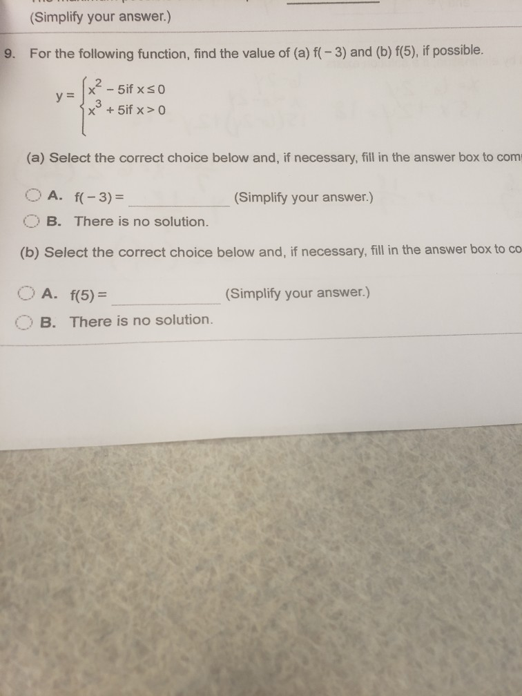 Solved (Simplify Your Answer.) 9. For The Following | Chegg.com