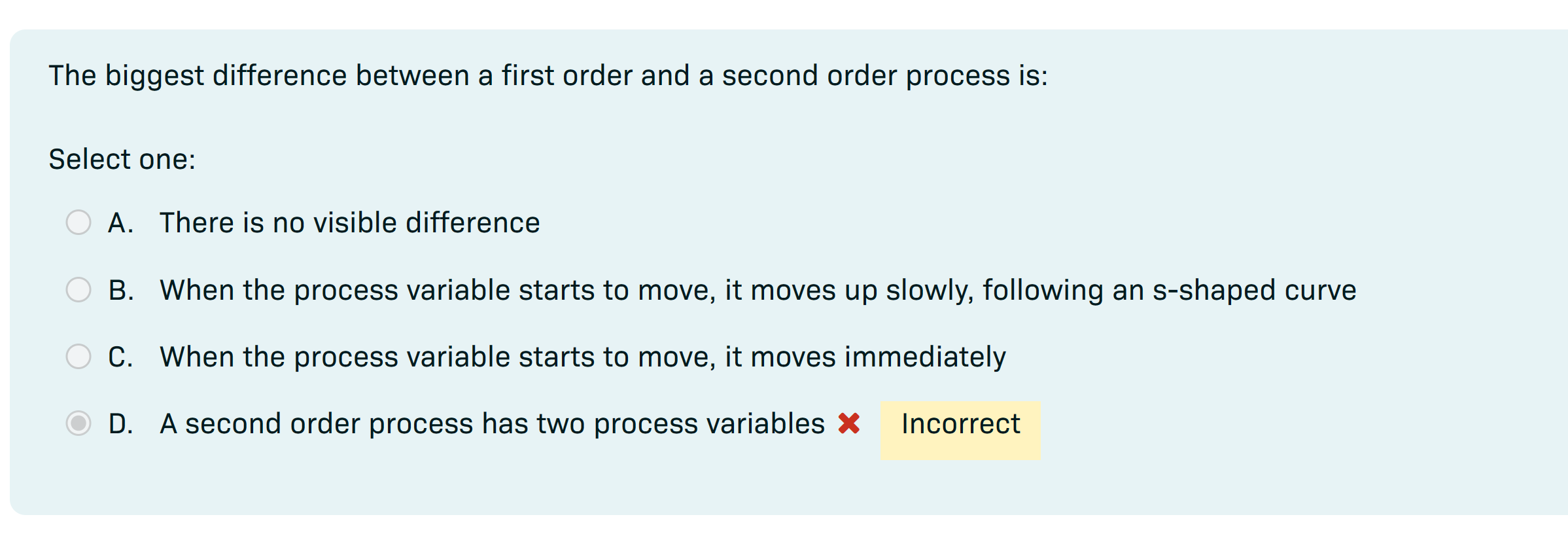 Solved The biggest difference between a first order and a | Chegg.com