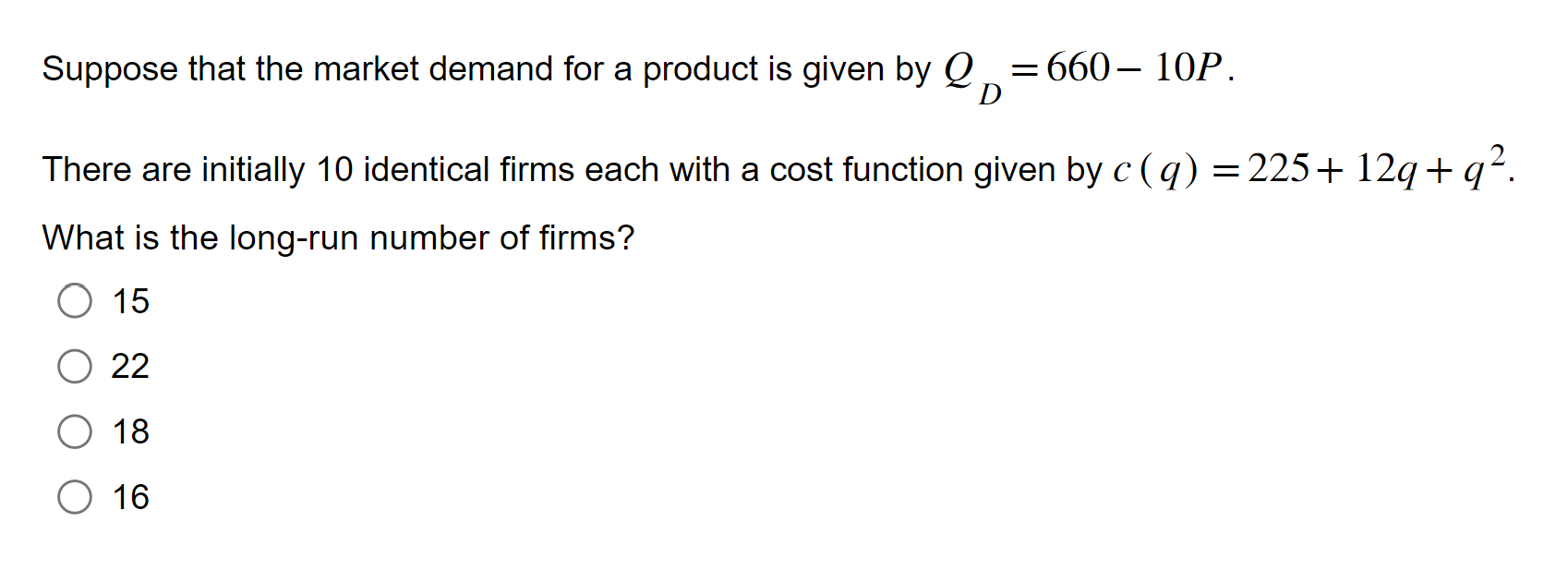 Solved Suppose that the market demand for a product is given | Chegg.com