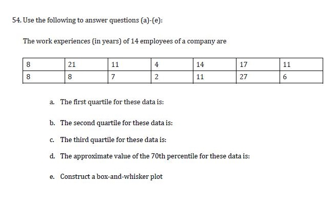 Solved 54 Use The Following To Answer Questions A E Chegg Com