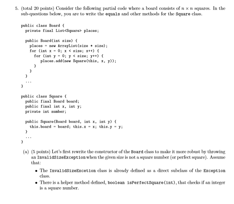 Solved 5, (total 20 points) Consider the following partial | Chegg.com