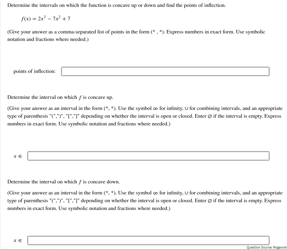 Solved determine the intervals on which the function is | Chegg.com