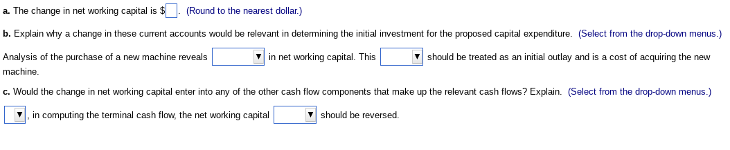 Solved Change in net working capital calculation Samuels | Chegg.com