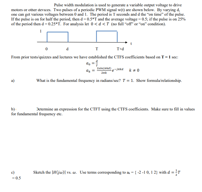 Solved Pulse width modulation is used to generate a variable | Chegg.com