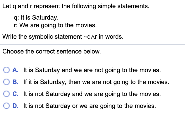 Solved Let p and q represent the following simple