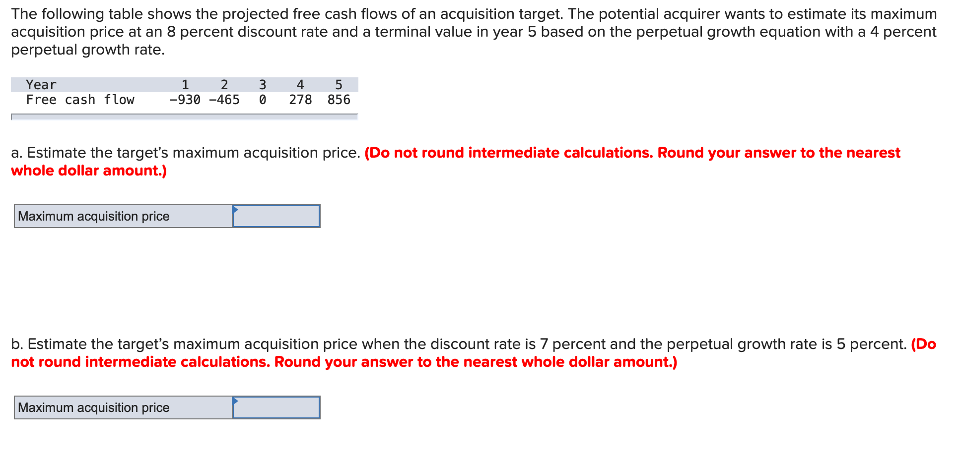 solved-the-following-table-shows-the-projected-free-cash-chegg