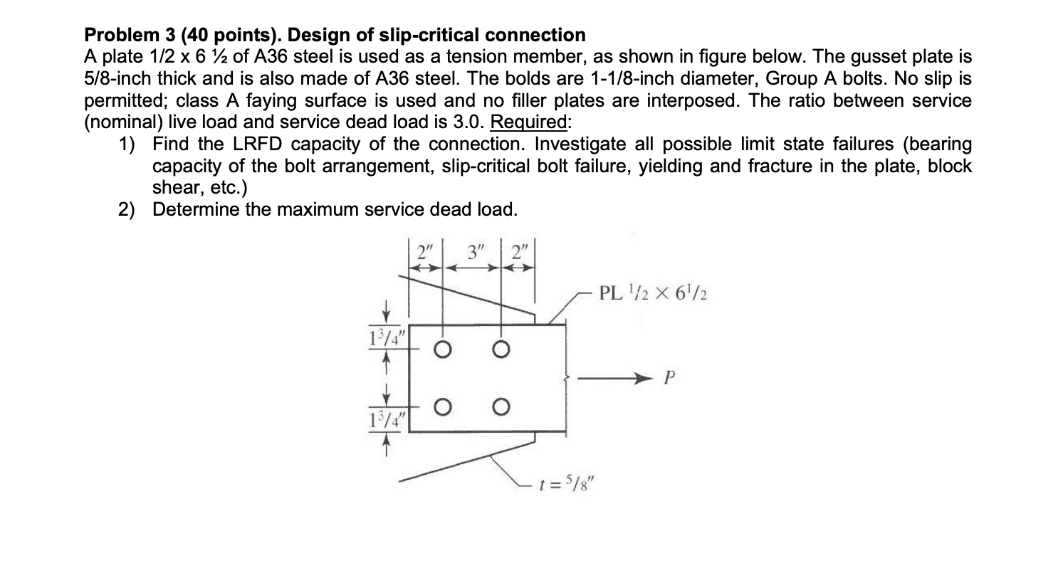 Solved Problem 3 (40 points). Design of slipcritical