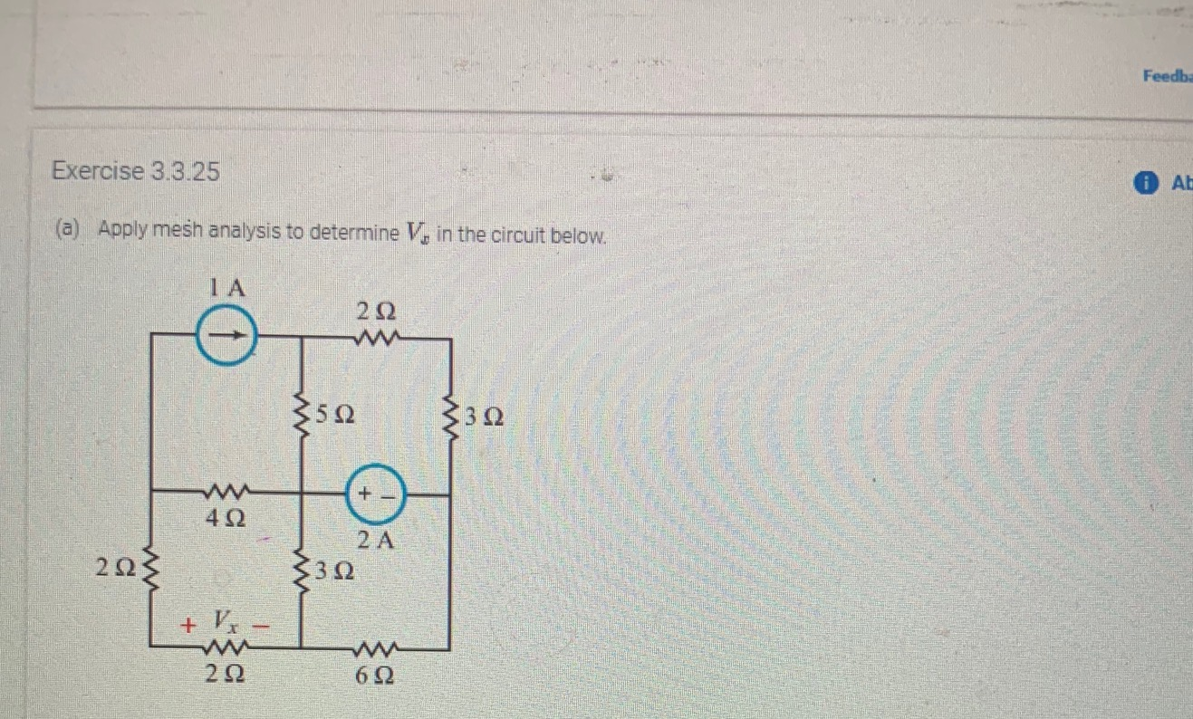 Solved Mesh Analysis. Please Solve This Problem USING MESH | Chegg.com