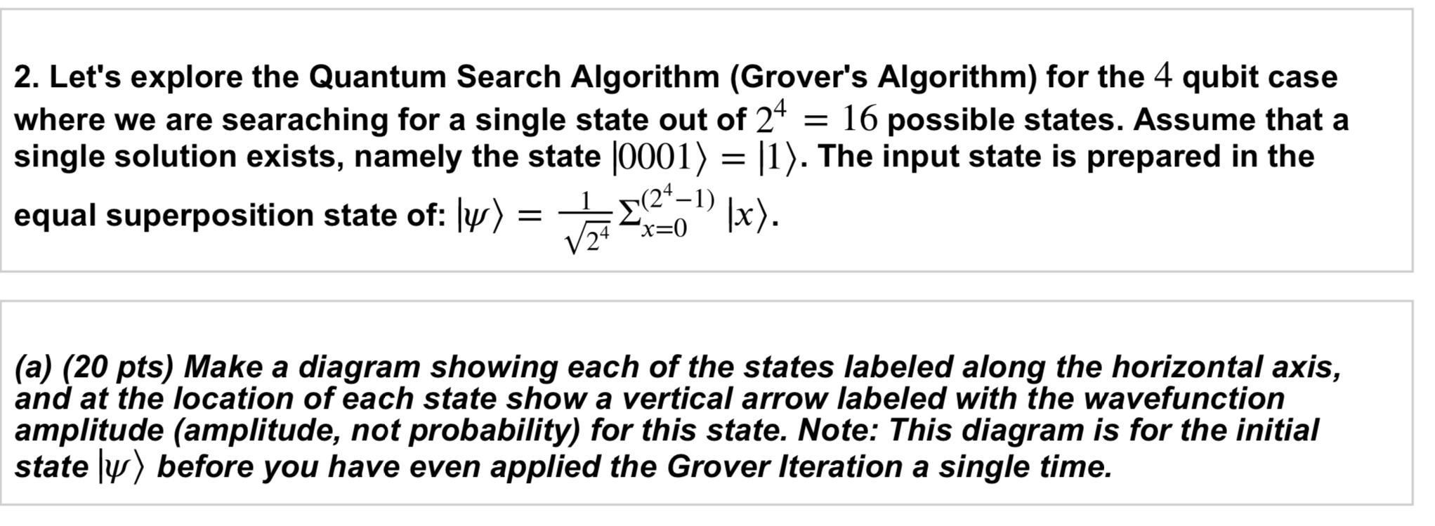 Solved 2. Let's explore the Quantum Search Algorithm | Chegg.com